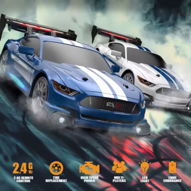 AiJH 2024 New 1/24 Mini RC Drift Car Controllable Lighting High-Speed Sports Car Model Racing Kids Toys Boy Gift