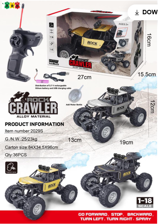 Remote Control Rock Crawler with Mist Smoke Spray