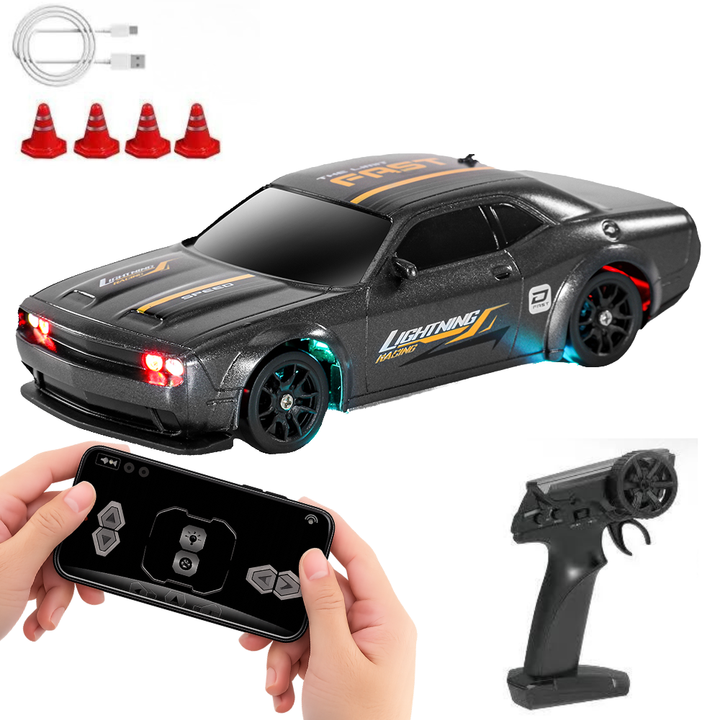 Volt x Mini RC Drift Car 1:43 Scale, App Controlled & Remote Control 4 Wheel Drive Racing Car